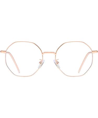 Shop Aiweijia Classic Vintage Glasses - Metal Frame Blue Light Blocking in Rose Gold | International Shipping Available - Buy Online on GoSupps.com