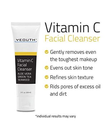 Yeouth Vitamin C Facial Cleanser 3 fl oz | Brightening & Hydrating Skincare - Buy Online on GoSupps.com