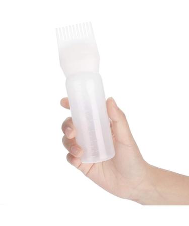 Hair Dye Brush Bottle Shampoo Bottle Oil Coloring Dispensing Applicator Brush Tip Tools with 120ml Capacity for Hair Dyeing(White) - Buy Online on GoSupps.com