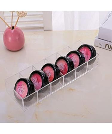 Anncus Clear Acrylic 6 Grids Makeup Organizer Blush Lipstick Holder Makeup Compact Powder Storage Box Eyeshadow Organizer Cosmetic Case - (Color: Clear)