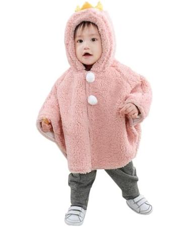 ITODA Toddler Winter Fleece Hooded Cape Coat - Pink (0-3 Years) - Buy Online on GoSupps.com