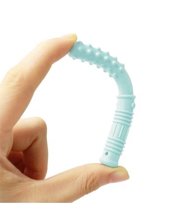 Sensory Chew Necklace Set - 4PCS Food Grade Silicone Chewing Toys for Autism ADHD Teething Babies - Pink Mint Green Light Blue Gray - 3.94 x 0.51 Inch Size - Buy Online on GoSupps.com