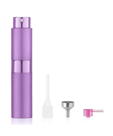 LATRAT Empty Perfume Bottle 10 ml Refillable Bag Spray for Men and Women with Funnel and Pipette Perfume Atomizer Refill Spray Bottle Travel Sprayer (Purple)