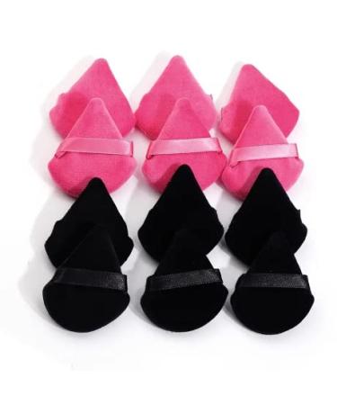 12 Pieces Triangle Powder Puff Set for Face Soft Makeup Sponge for Loose Powder and Body Powder Cosmetic Foundation Setting Powder Puff for Women