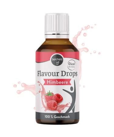 Borchers Flavor Drops |Raspberry |0 calories |Sweet fabric liquid |For cooking and baking |For drinks |30 ml raspberry 30 ml (1 Pack)