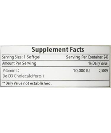 Best Naturals Vitamin D3 10000 IU Softgel - 240 Count - Buy Online on GoSupps.com