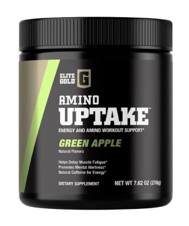 Elite GolElite Gold Amino Uptake Green Apple Amino Acid Supplement Increase Energy Support Muscle Recovery Beta Alanine L Citrulline (30 Servings)