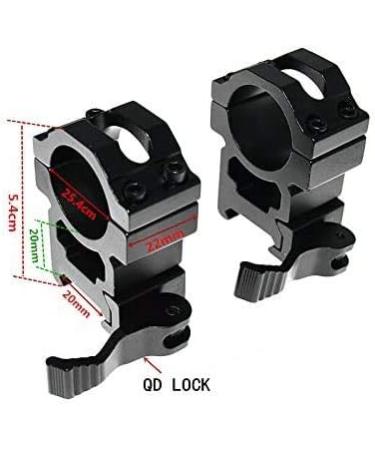 FIRECLUB 2pcs Quick Release Scope Rings Mounts - 1 Inch (25.4mm) Picatinny/Weaver Compatible for Precision Shooting - Buy Online on GoSupps.com