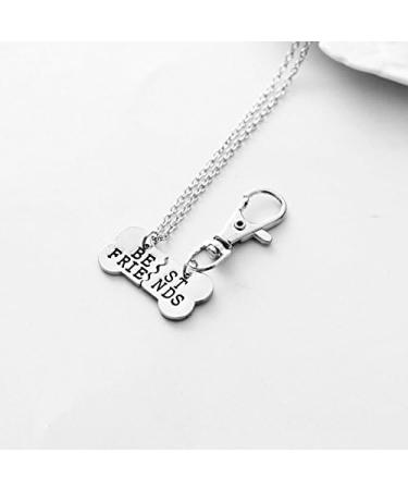 BFF Dog Bone Necklace Set for Best Friends - Matching Keychains for Dogs - Friendship Gift - Buy Online on GoSupps.com