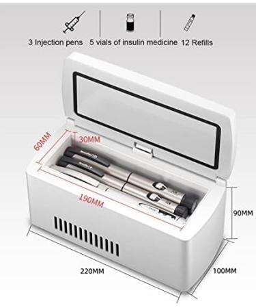 Insulin Cooler Refrigerator Mini Car Medicine Fridge Travel Case 220x100x90mm Portable Diabetic Medication Cooling Box Intelligent Constant Temperature Bonny369 - Buy Online on GoSupps.com