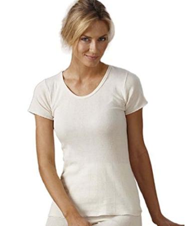 Indera Women's Short Sleeve Vest 100-Percentage Cotton 1x1 Rib (3-Pack) X-Large White
