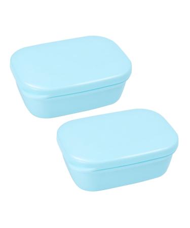 Amosfun 2pcs Box Soap Case Shower Soap Holder Soap Storage Case Soap Dish with Lid Sponge Soap Bathroom Soap Dish Soap Container Soap Dish for Shower Travel Soap Box Rectangle