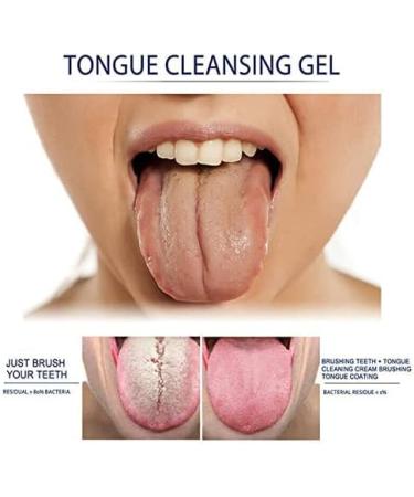 Tongue Cleaning Gel & Brush Set | Mint Oral Deodorant for Bad Breath - 2 pcs for Adults & Kids - Buy Online on GoSupps.com