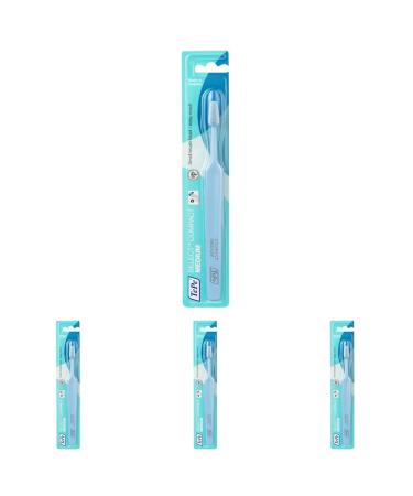 TEPE SELECT Compact Medium toothbrush/medium -strong bristles in a compact narrow -running brush head - for young & old |4 pack