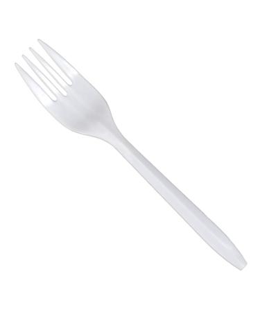 Daxwell Medium Weight Polypropylene 6 5/8" Fork Individually Wrapped White Recyclable (Box of 250) Fork Case of 250