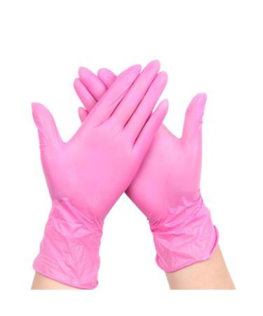 STRONG Disposable Pink Pearl Nitrile Examination Gloves | Medical | Industrial | Hair Beauty | Food| Janitorial|Powder Free| Latex Free|Size: EXTRA SMALL(1 Box of 100) XS Pink