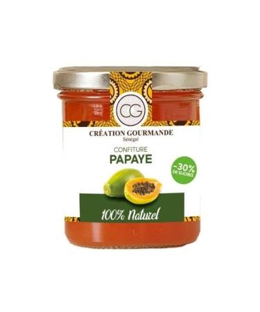 SENEAFOOD-Papaya jam 240g-Natural papaya-Exotic and artisanal fruits-Fruit paste without preservatives-Source of vitamins and fibers-Papayas -Tropical fruits -Fruit cocktail