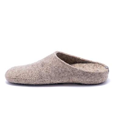 Made For You Women s Natural Wool Slippers with Arch Support insole Hypoallergenic with non-slip rubber sole 10-10.5 Wide Grey