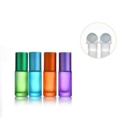 Buy 4PCs 5ml Colored Roll On Bottles | Essential Oils Glass Roller Bottles with Stainless Steel Balls - Perfect for Essential Oils - Buy Online on GoSupps.com