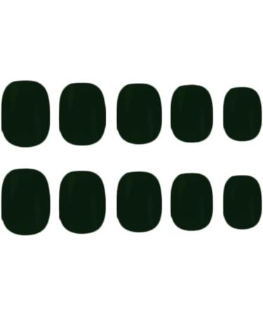 24pcs Short Dark Green Square False Nails | Stick-on & Removable Press on Nails for Women and Girls | Nail Art Accessories - Buy Online on GoSupps.com