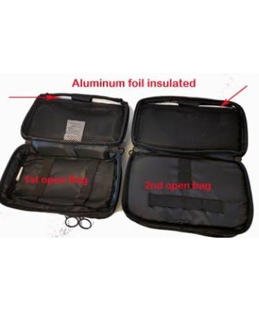 Double Bag Diabetic Travel Organizer Cooler Bag with Ice Packs - Black - Buy Online on GoSupps.com
