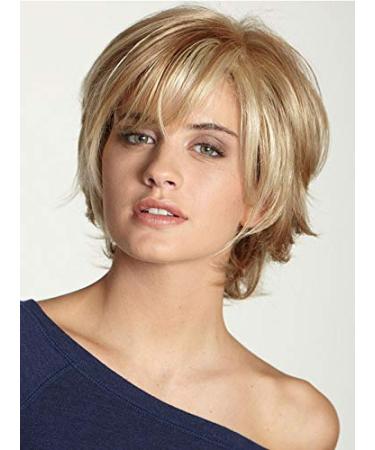 Glxlsbz wig blonde short real hair charming real hair wig for women short blond hair for women everyday anime cosplay costume party