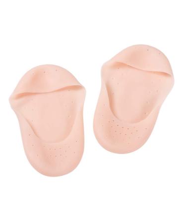 COOL & FRESH Silicone Socks Full Length for Foot and Heel 2 Pairs (Large - 9cm (3.54 inches)*21.9cm (8.62 inches)) Pink Brown Shade