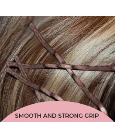 Enselling Hair Grips Pack of 50-5.5cm - Crimped Blonde Bobby Pins for Women Girls and Hairdressing Salons -Perfect for Thick Thin & Curly Hair Styling (Brown) - Buy Online on GoSupps.com