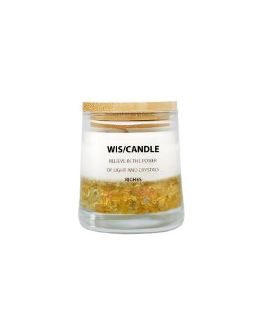 WIS/CANDLE Crystal Wishing Aromatherapy Candle Citrine Wish Wealth Crystal Relax Healing in Office or Home