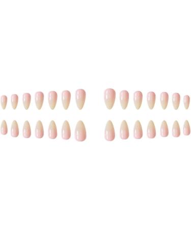 JUSTOTRY 24 Pcs Gradient Almond Short False Nails White Nude Solid Press on Nails Pattern Glossy Fake Nails Short French Oval Medium Stick on Nails for Women and Teens Nails Art 05 white&nude1 - Buy Online on GoSupps.com