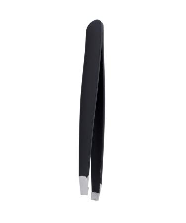 Tweezers for eyebrow hair removal stainless steel tweezers for men women (black)