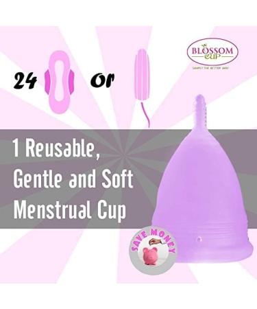 Blossom Menstrual Cup - Eco-Friendly Reusable Silicone Period Cup (Small Purple) | Say Goodbye to Tampons - Buy Online on GoSupps.com