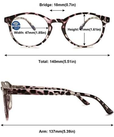 Buy Blue Light Blocking Round Reading Glasses for Women - Leopard Spring Hinges 1.75x - Computer Eye Protection - Buy Online on GoSupps.com