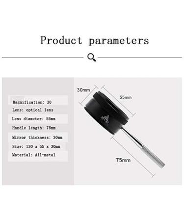 30X Round Handheld Reading Magnifier Old Man Low Vision Macular Degeneration Man Reading Newspaper Book Magazine Metal Frame (Color : 999) Made in China - Buy Online on GoSupps.com