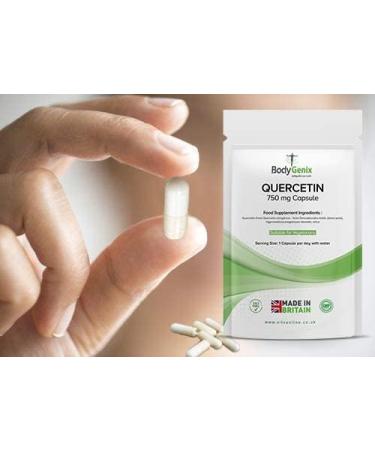 Bodygenix Quercetin 750mg Veg Capsules | UK Manufactured Energy Booster Supplement (120) | 4 Month Supply - Buy Online on GoSupps.com