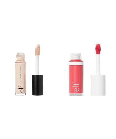 e.l.f. 16HR Camo Concealer Full Coverage & Highly Pigmented Matte Finish Light Ivory & Camo Liquid Blush Long-Lasting Liquid Blush For High-Pigment Colour Creates A Soft
