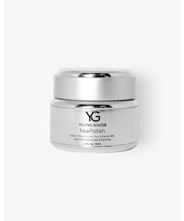 Young Goose NiaPolish | NAD+ Exfoliating Cream | Lightly Textured | Mircro Polishing Powder | Removes Dead Cells | Vitamin B3 and B5 | Smoother Skin - 50ml