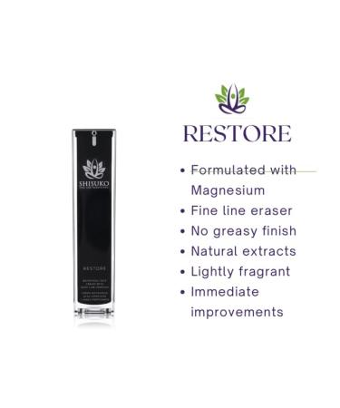 Shisuko Restore - Luxurious Emollient for Complete Hydration | Fine Line Eraser for All Skin Types - Vitamin E & Magnesium | 1.35 oz - Buy Online on GoSupps.com