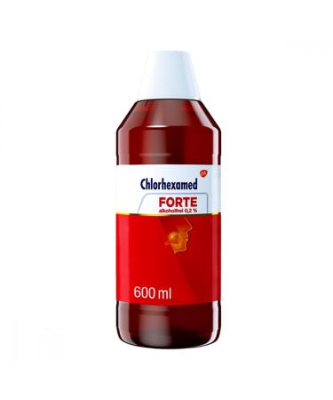Chlorhexamed forte non -alcoholic 0.2 % with chlorhexidine 600 ml antiseptic oral fluff solution with bacterial gum inflammation mouth rinsing mouthwash antibacterial 600 ml (1 Pack)