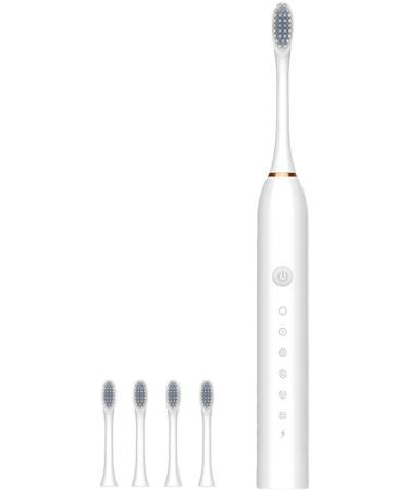 Easy-to-Clean Ultrasound Electric Toothbrush for Adults - Soft Bristles Time-Saving & Universal Specifications - White - Buy Online on GoSupps.com