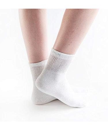 Doc Ortho 1/4 Crew White Diabetic Socks for Men and Women - 12 Pairs, Large Size - Buy Online on GoSupps.com