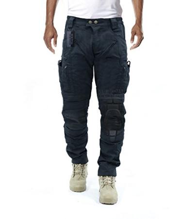 Survival Tactical Gear Men's Airsoft Wargame Tactical Pants with Knee Protection System & Air Circulation System Iron Black Medium