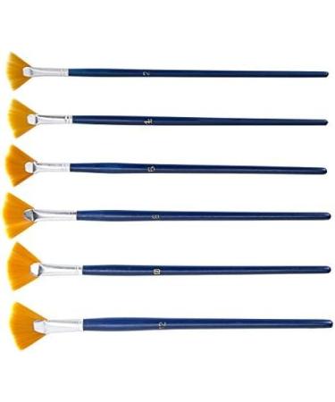 NGWALL Fan Nylon Acrylic Watercolor Paint Brush Set - Blue 6pcs - Buy Online on GoSupps.com