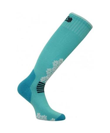 Eurosocks Women's Snowdrop Medium Weight Over the Calf Socks Large Turquoise