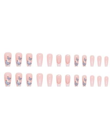 Color Gradient Pink Pressure on Nails | Kxamelie Cute Medium Square Acrylic Full Cover Gel Nails for Women & Girls - Matte Opaque Nude - Perfect for Daily Work - Buy Online on GoSupps.com