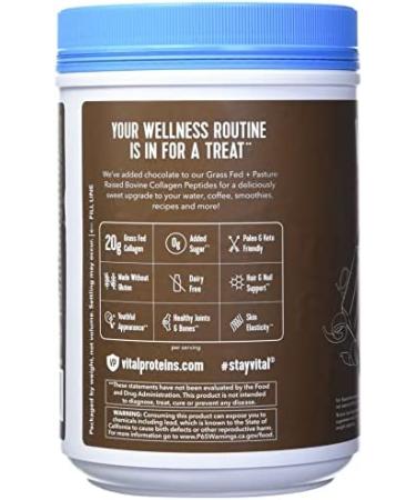 Vital Protein Collagen Peptides 32.56 Oz - Grass Fed, Paleo Friendly, Chocolate Flavor - Gluten/Dairy/Sugar Free - Buy Online on GoSupps.com