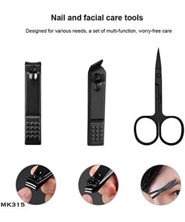 Manicure Pedicure Set | Nail Clippers | Scissors | Tweezers | Ear-pick | Black Stainless steel Men Women Travel Size Nail Grooming Tool Kit Blue - Buy Online on GoSupps.com