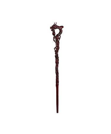 Cane Elderly Crutches Solid Wood Walking Stick Fine Carving Faucet Crutches Implied Auspicious Elderly Supplies Walker 93 cm (36.61 inches) Long 2 Colors Can be truncated (Color : B) beautiful scenery