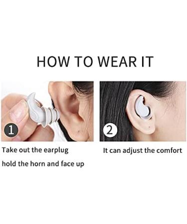 Silicone Ear Plugs for Sleeping - 2 Pairs Reusable & Washable Noise Reduction Earplugs for Sleep, Work, Swimming, Concerts - Blue - Buy Online on GoSupps.com