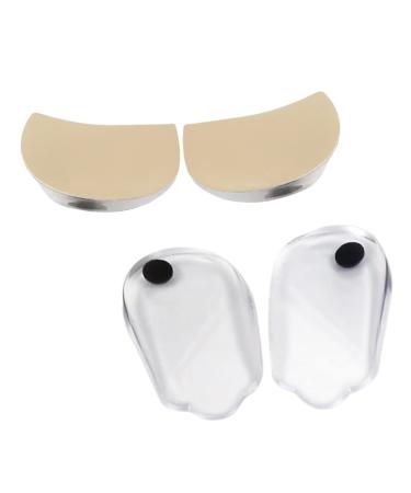 FOMIYES 2 Pairs After Corrective Pad Heel Lift Inserts Practical Insoles Shoe Pads Heel Correction Insole Half Transparent 11x6cm